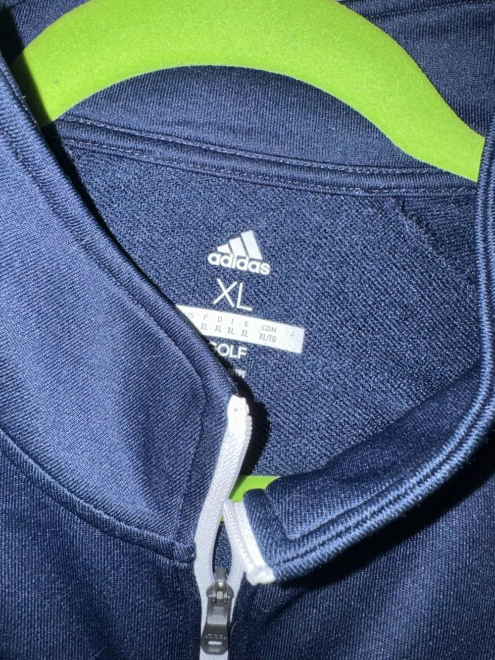adidas Navy Blue Long Sleeve 1/4 Zip Pullover with White Stripes